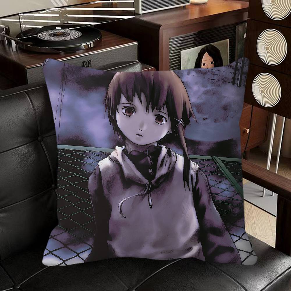 Anime S-Serial Experiments L-lain Pillow Case Square Pillow Bedroom Sofa Leisure Comfort Cushion Car Home Decoration