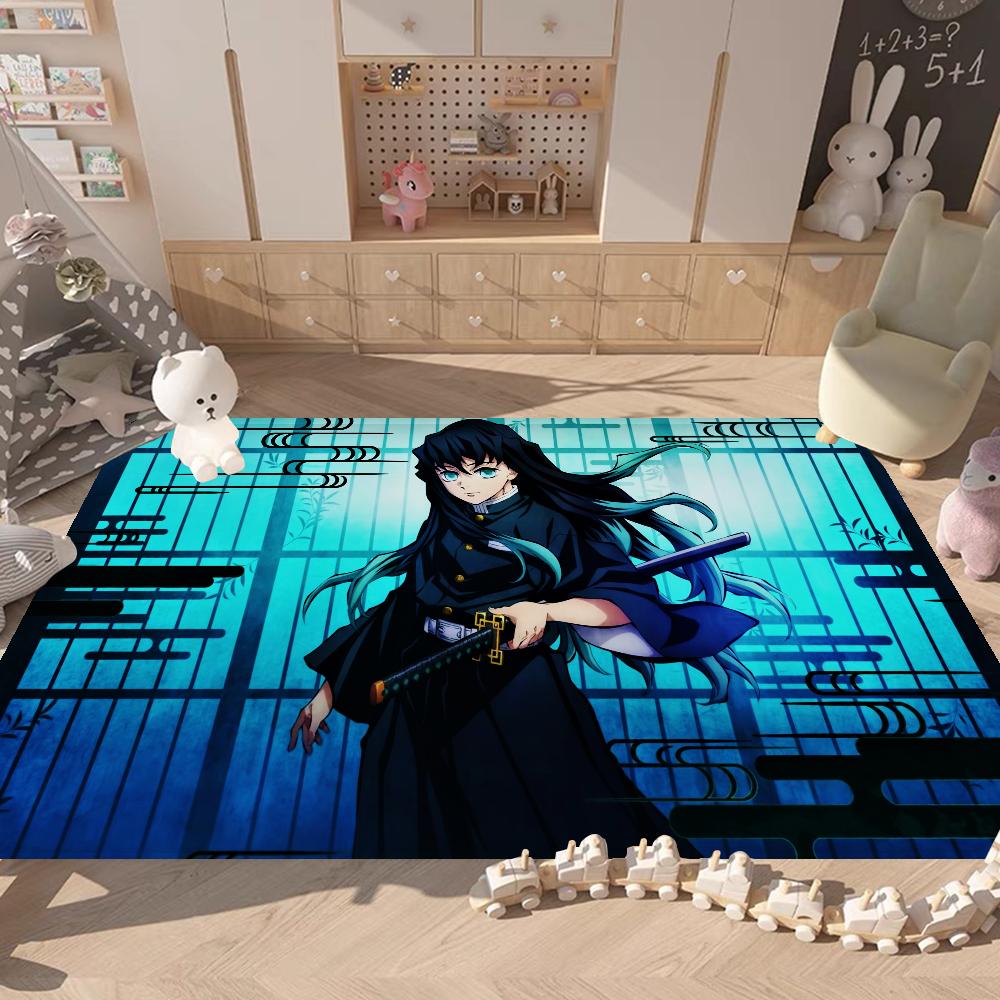 Alfombra de Pasillo Anime Muichiro T-tokito Lavable Antideslizante Alfombra de Área para Sofá y Sillas de Sala de Estar Felpudo de Cocina Alfombra de Área