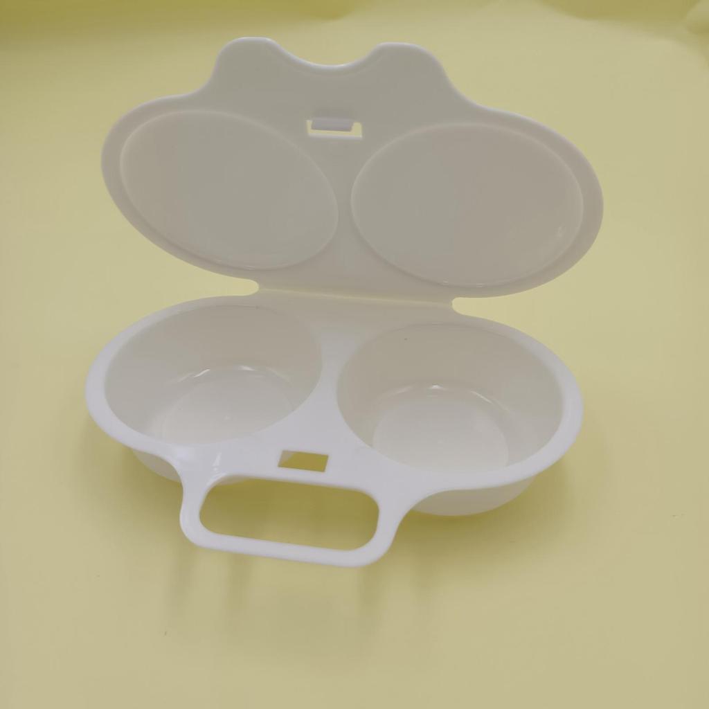 Double Cup Egg Cooker Poachers Eggs Stand Draining Boiler for Home