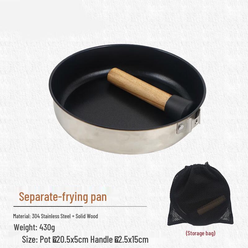 

Outdoor Portable Stainless Steel Non-stick Frying Pan 18*13