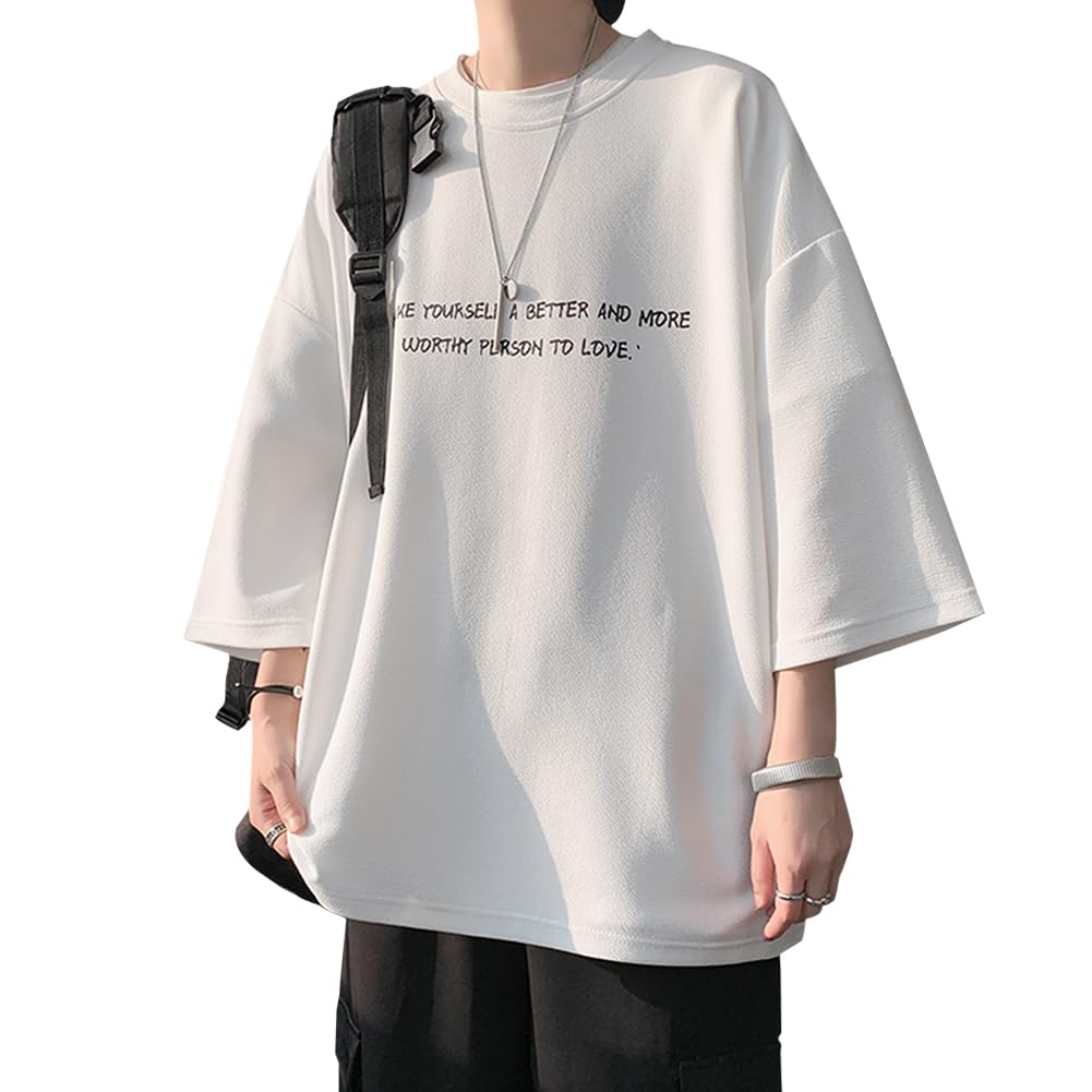 Summer Loose Large Cool Crew Big Cut and Casual Soft To the Summer Summer Wear [BesBet] Men's Clothes, T-shirts, 3/4 Sleeves, Cool, Fit, Size,