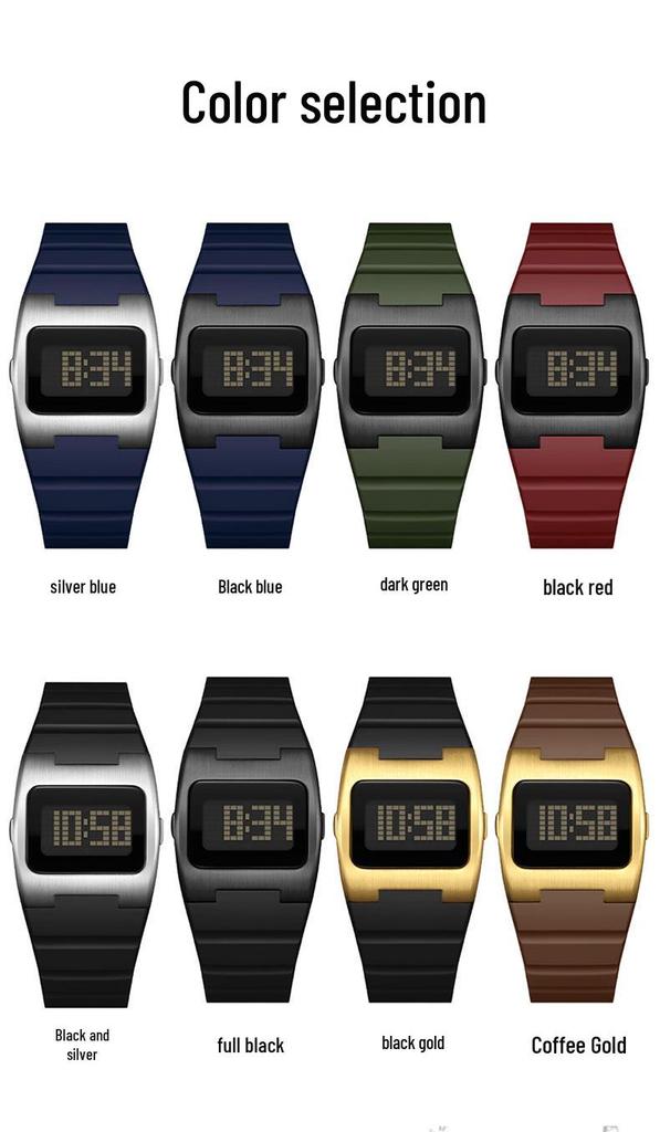 Sanda Retro Y2K Waterproof Square Wristwatch with Alarm - Unisex Multifunctional Design