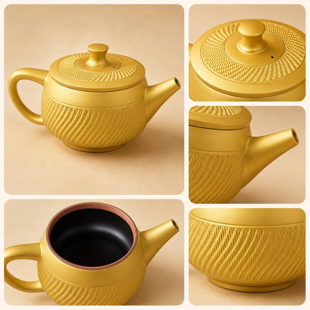 New shell burnt gilt brewing teapot handmade Hanwa Fengming pot large household kung fu tea set tea brewing single pot B9