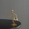Athlete Crystal Ball Figurine Geometry Man Statue Metal Art Ornament Crafts for Home Children Room Office Tabletop