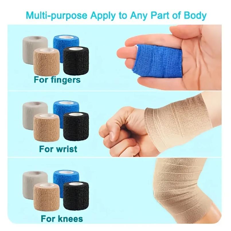 10Pcs Elastic Self Adhesive Athletic Tape 2 5Cm Non Woven Sports Bandage For Foot Support Joint Protection