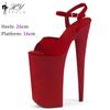 Fashion Nightclub 26cm Suede Pole Dance Shoes Women Cosplay Model Catwalk Waterproof Platform Stripper High Heels Sandals Plus Size 43