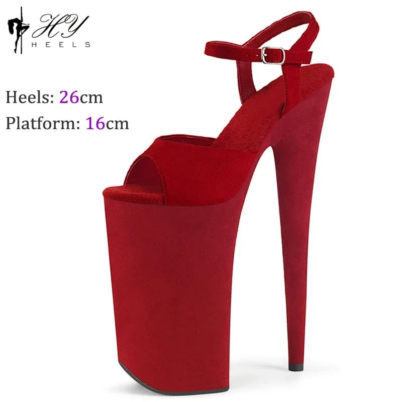 Fashion Nightclub 26cm Suede Pole Dance Shoes Women Cosplay Model Catwalk Waterproof Platform Stripper High Heels Sandals Plus Size 43