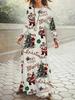 Printed Wholesale Women's Fall/Winter Long Sleeve Dress - Christmas Sale