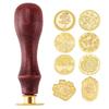 Yousheng Wax Seal Stamp Set Sealing Wax Stamp Heads with Wooden Handle Multiple Patterns Wax Seal Stamp Set for Letter Greeting Cards Gifts Decoration