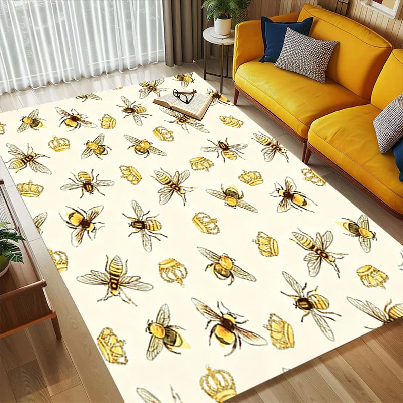 Bee Crown Living Room Nonslip Area Rug Soft Carpet For Bedroom Game Playroom Sofa Office Home Decor Doormat Christmas Gift C9261116