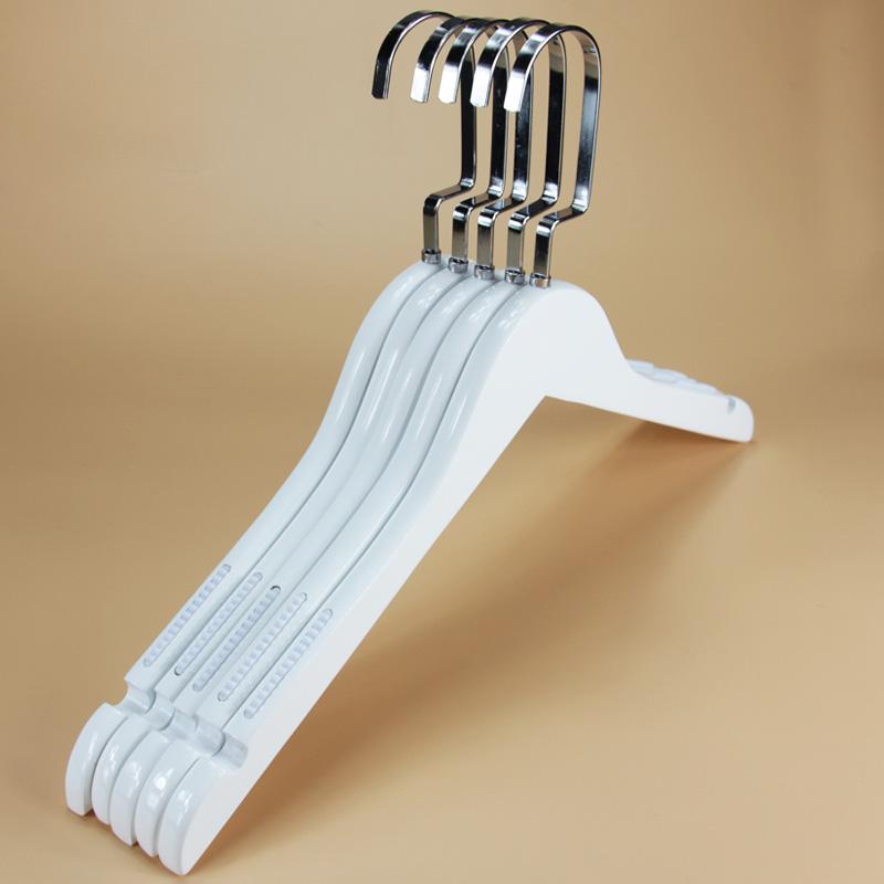 

10 шт./лот, 40 см, белая вешалка из массива дерева для взрослых, противоскользящая зажим для брюк из массива дерева