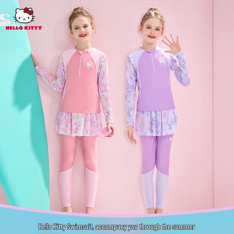 F.DYRAA & Hello Kitty Girls  Long-Sleeve Two-Piece Swimsuit 130