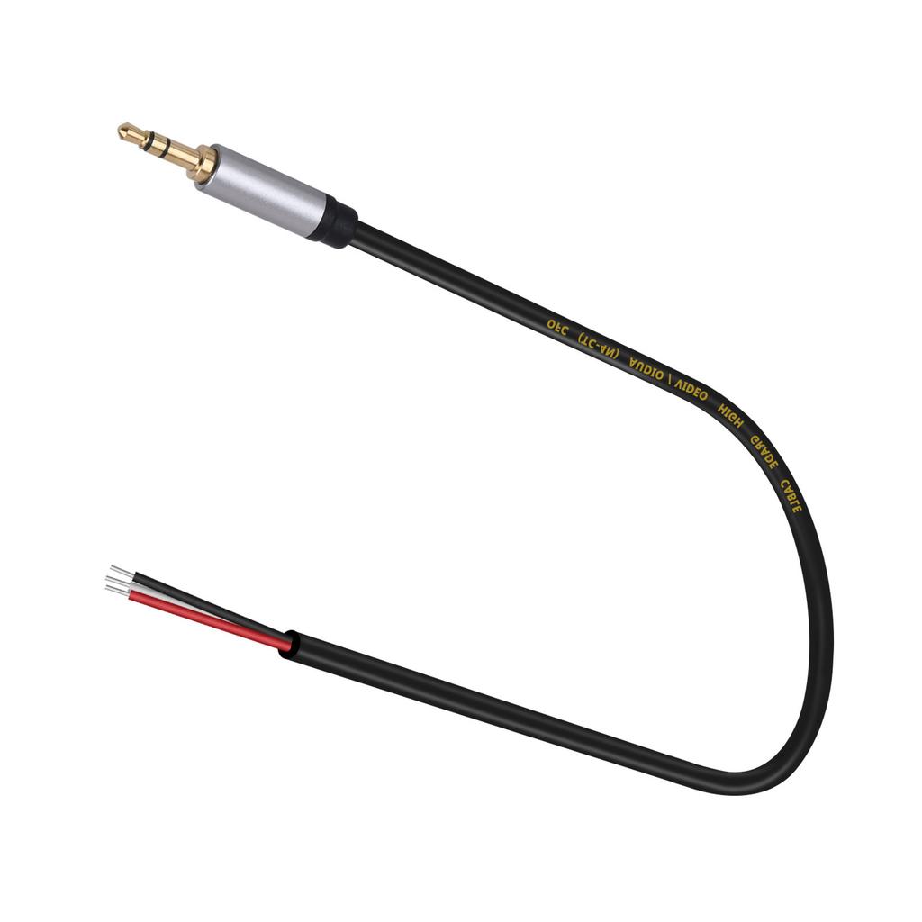 3.5mm Male Plug To Bare Wire Open End TRS 3Pole Stereo 1/8in 3.5mm Audio Cable for Headphone Speaker Repair Replacement