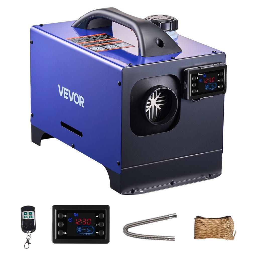 VEVOR Diesel Heater, 12-24V 5-8KW, All In One Portable Diesel Air Heater with Remote Control and LCD Display, Fast Heating Low Noise