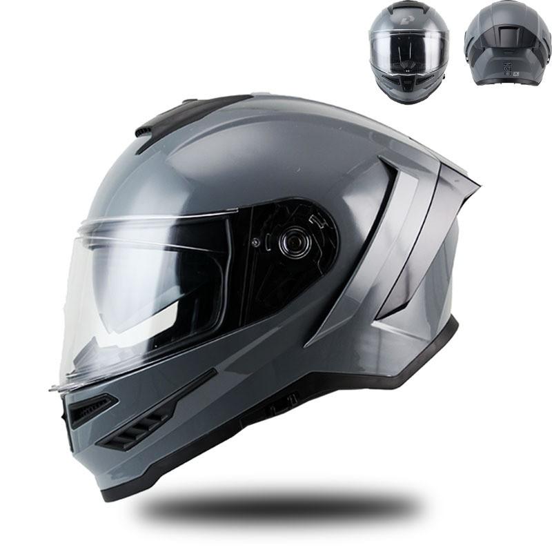 Full Face Motorcycle Helmet ABS Material Dual Lens Ventilated Anti-Fog Adult Riders All