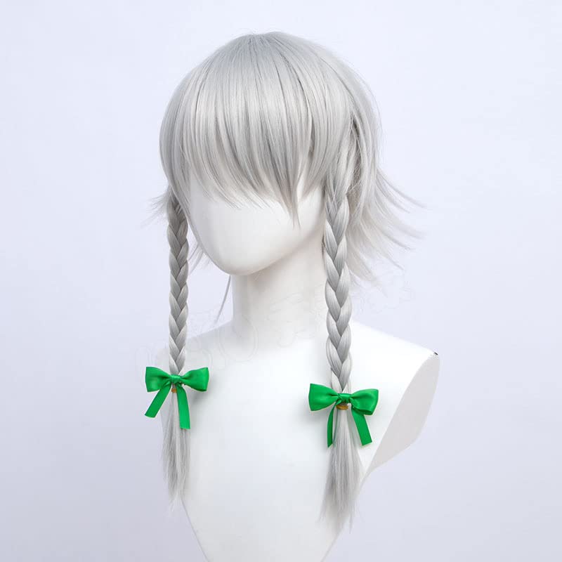 Cosplay Wig Izayoi Sakuya Silver Heat-Resistant Wig for Cosplay, Photoshoots, and Festivals
