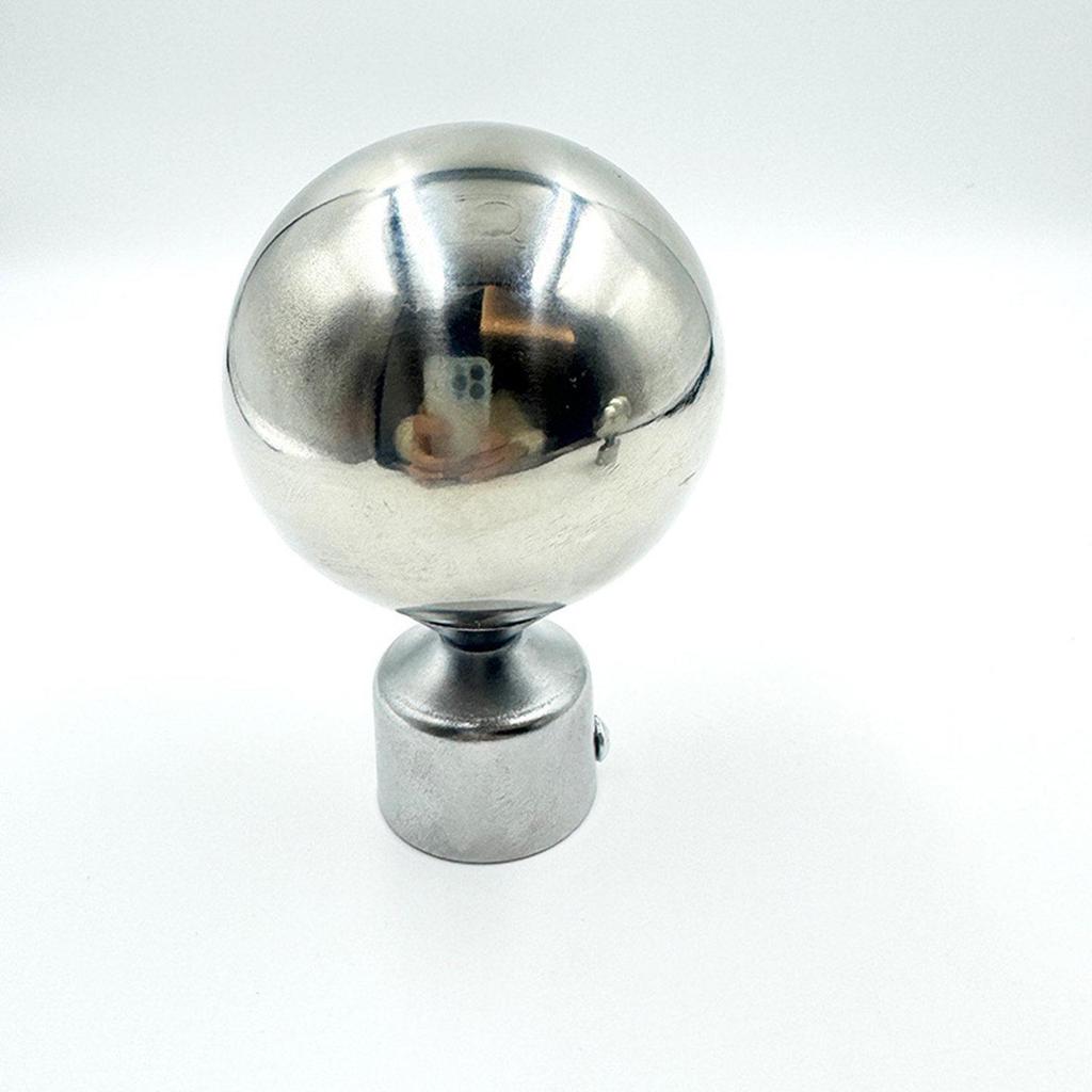 Stainless Steel Decorative Curtain Rod End Cap with Hollow Ball Design