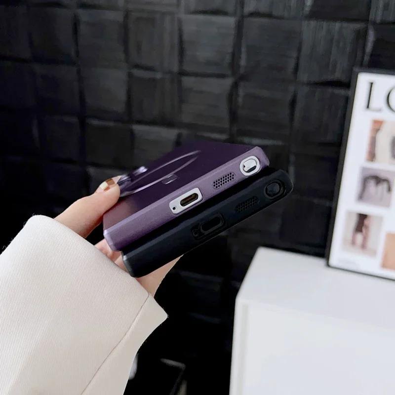 Magnetic Soft Silicone Case For Samsung Galaxy S24 S23 S22 S21 Ultra FE Plus For Magsafe Wireless Charging Bumper Cover
