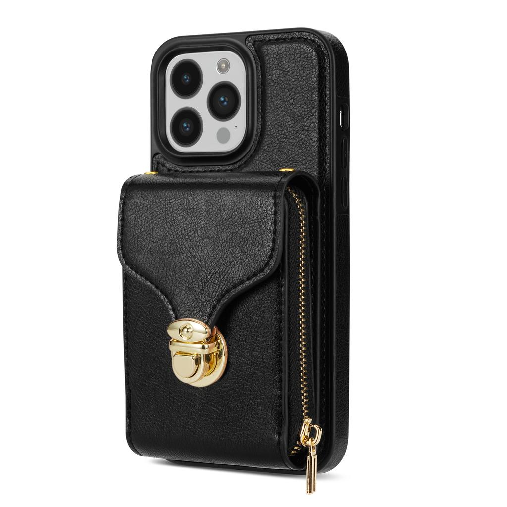 Suitable for Samsung A54 Zipper Crossbody Cable Mobile Case Wallet Bracket Multi Card Full Covered Case A14 A53