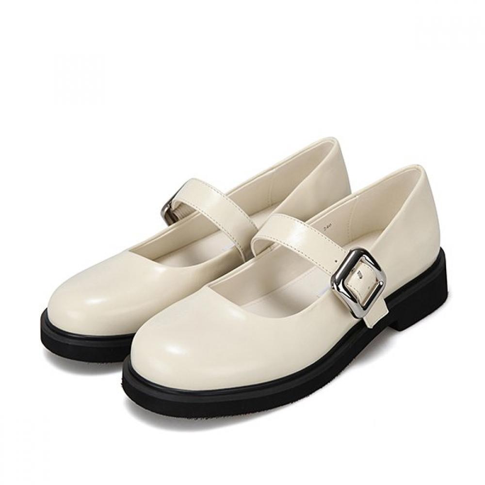 Barbara Leather Chunky Mold 3cm Mary Jane Flat Bbh135iv 225mm