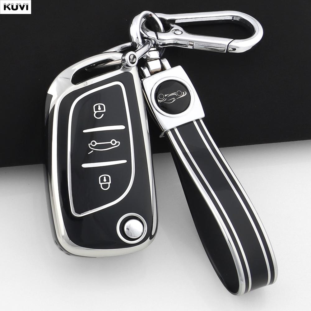 Tpu Car Folding Key Case Cover Shell Fob For Citroen C1 C2 C3 C4 C5 Xsara Pica For Peugeot 306 407 807 For Ds Ds3 Ds4 Ds5 Ds6