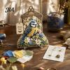 Handgemachtes Blume Vogel Handwerk 3D Stoff Stecherei Kunst-Kit, DIY Erinnerungs-Laterne Florales Einweihungsgeschenk für Naturliebhaber Und Muster, Punch Needle