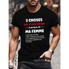 Lässiges Herren-T-Shirt mit kurzen Ärmeln im lustigen französischen Stil, Neuer Sommerstyle