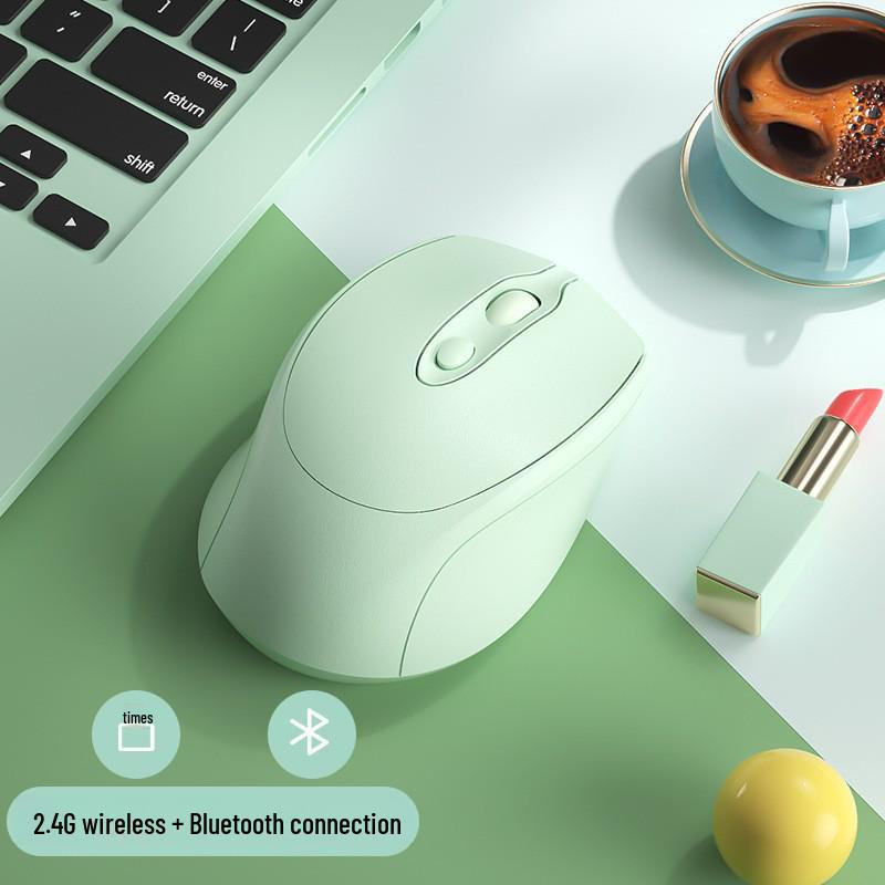 Silent Dual-Mode Morandi Bluetooth 2.4G Mouse for Office, Tablet, and Phone with Rechargeable Battery