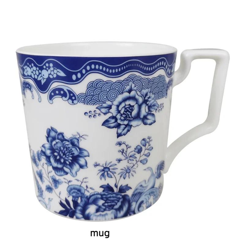 

Blue and White Porcelain Dinner Set Plates and Dishes Hotel Restaurant Bone China Plate Kitchen Plates Sets