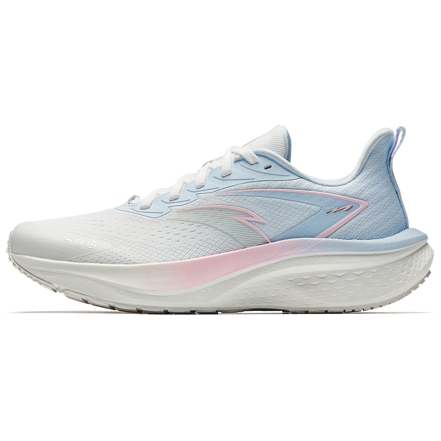 ANTA Women Professional Cushioned Running Shoes Off White Light Blue Pink 122515582-4 39
