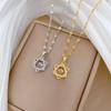 Smart Hexagram Light Luxury Temperament Gorgeous Full Diamond Necklace Female Versatile Collarbone Chain Titanium Steel Chain