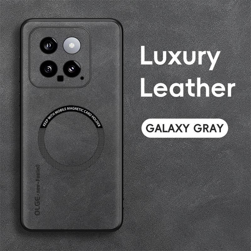 

Магнитный Ретро Кожаный Мягкий Чехол Для Xiaomi 14 Pro Xiaomi14 Pro 5G Беспроводная Зарядка Чехол-Крышка For Xiaomi 14