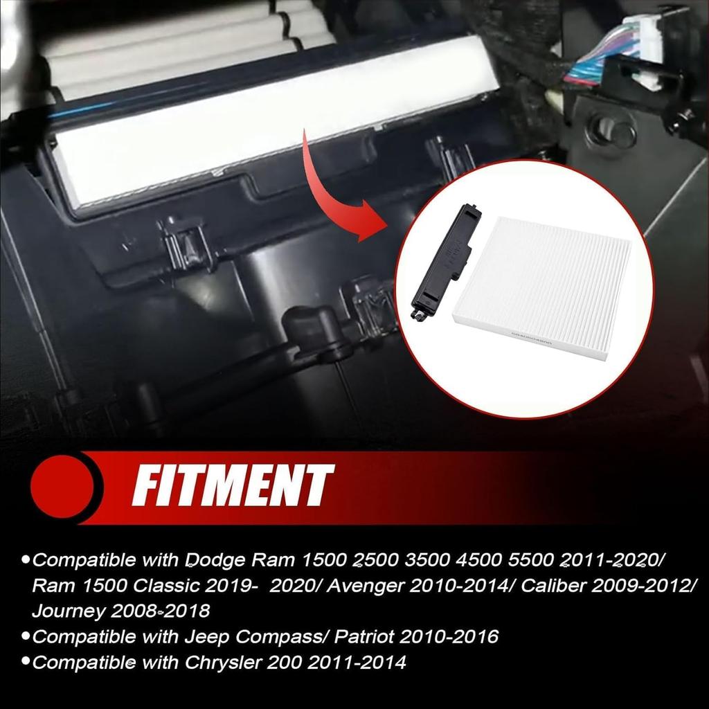 FZJDSD A/C And Heater Unit Filter Cabin Filter & Filter Access Door Fit for Dodge Ram 1500 2500 3500 4500 Avenger Caliber Journey 2011-2020 Fit for