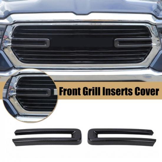 Carbon Fiber Front Grill erts COVER Decor Trim Frame For Dodge Ram 1500 +