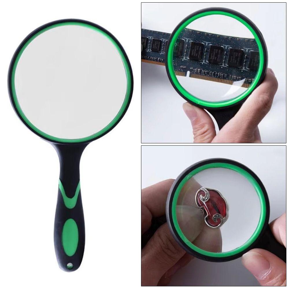 1Pcs Antique Mahogany Handle 10X Magnifying Glass Portable Eye Loupe  For Reading Book