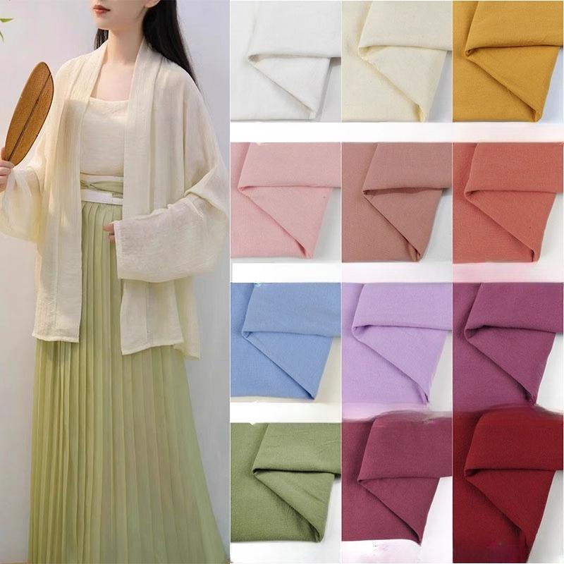 Chinesischer Stil Einfarbige Gewaschene Baumwolle Stoff DIY Der Hintergrundstoff für Das Foto Ist Plissiert Reine Baumwolle Zuhause Hanfu
