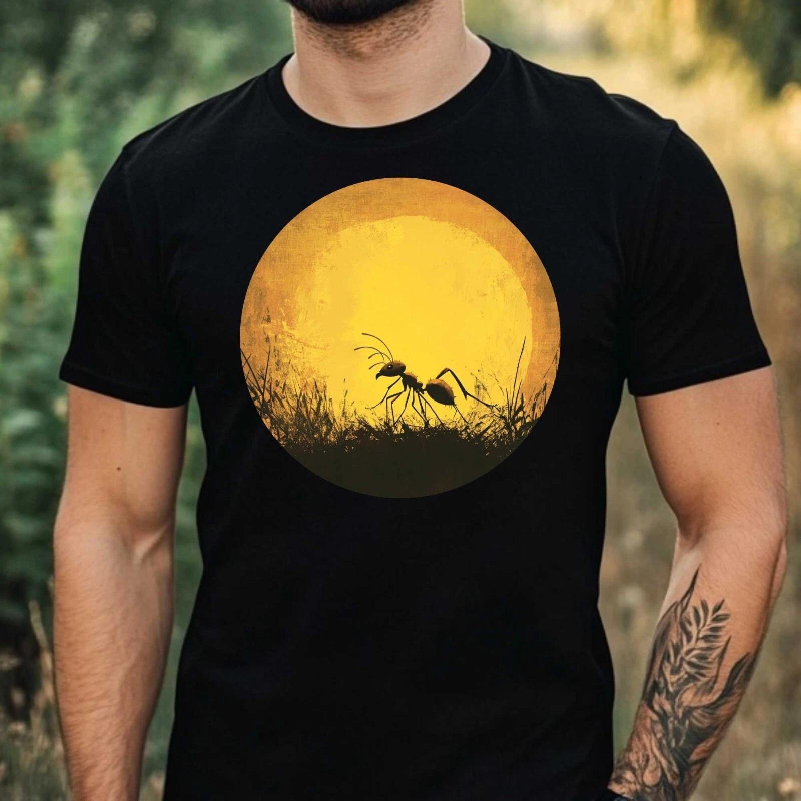 T-Shirt Herren Ameise im Mondlicht Motiv Baumwolle Größe XS bis 5XL M