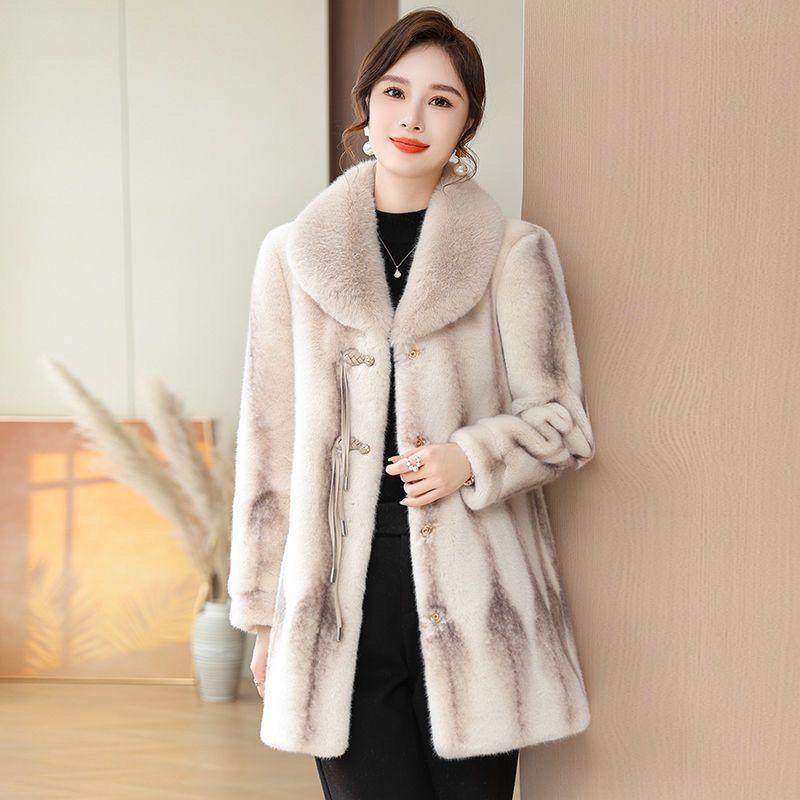 Women's Winter Coat Elegant Plus Size Thickened Loose Fit Premium Mother's Coat