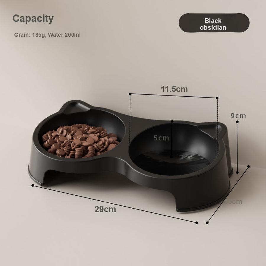 Pet Cat Food and Water Bowl Set Elevated Anti-Splash Pet Feeding Bowl for Cats and Dogs