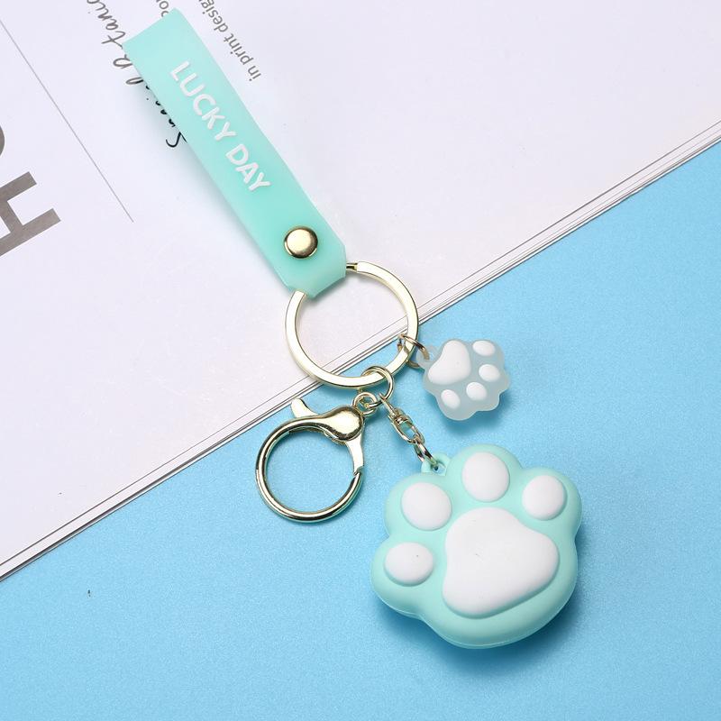 1 szt. Breloczek do kluczy Kocia Łapa Kreskówka Damski Uroczy Dziewczęcy Breloczek Serce Wisiorek do Samochodu Dekoracja Torby