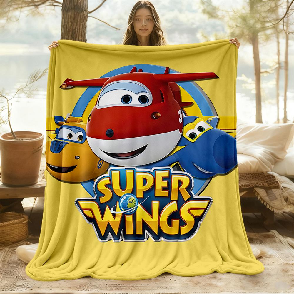 1pc Super Wings Outdoor Blanket Lightweight Flannel, Soft & Warm, All-Season Use for Sofa, Outdoor, Camping, Living Room012