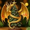 Christmas Ornaments Dragon and Christmas Tree Decor Hangable Holiday Ornament for Living Room Study Office Mantel Wall Staircase