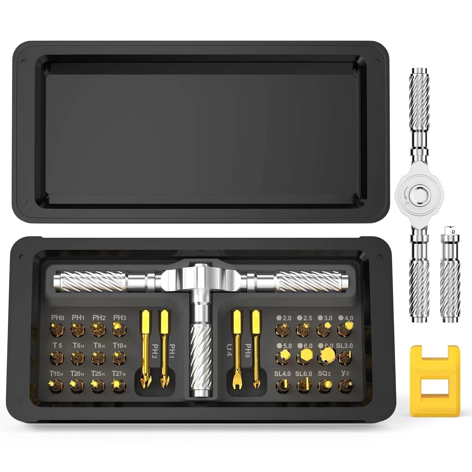

30 in 1 Multi functional Bit Screwdriver Magnetic Screwdriver Set with T Ratchet Handle Repair Tool
