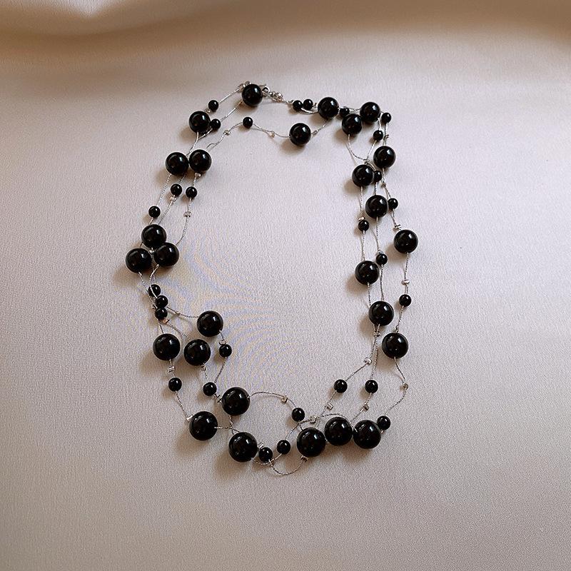 French Vintage Baroque Pearl Necklace Summer Niche Premium Sense Clavicle Chain Light Luxury Versatile Necklace Women