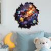 3D Space Planet Breaking Wall Sticker Self Adhesive No Residue Home Decor