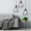Modern Chandelier Lamp Vintage Industrial Pendant Light Iron Lampshade for Kitchen Bedroom Luminaire Black Lighting Fixture
