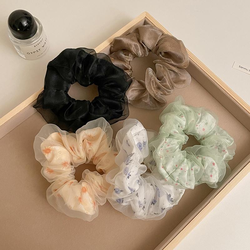 1Pc Zufällige Elegante Frauen Mesh Scrunchies Haar Seil Haar Zubehör Mädchen Kinder Kopfbedeckungen Haar Krawatten Elastische Haar Bands