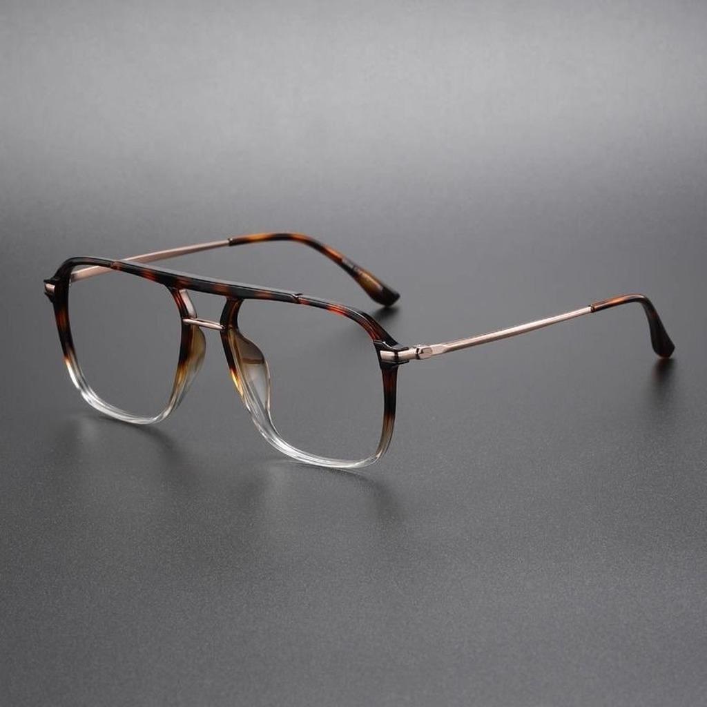 

Oversized Wide Double Bridge Aviator Eyeglass Frames For Men Ultra Lightweight Large Fit Prescription Ready Blue Light Blocking