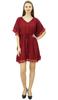 Bimba Women's V Neck Tassel Kaftan Short Rayon Caftan Designer Beachwear Coverup