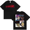 Gorillaz Band Gesicht Kunst Grafische T-Shirts Herren Damen Kleidung Retro Cartoon Kurzarm T-Shirts Mode Lässig Übergroßes T-Shirt